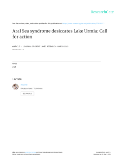 Aral Sea syndrome desiccates Lake Urmia: Call for action