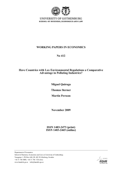 Have Countries with Lax Environmental Regulations a Comparative