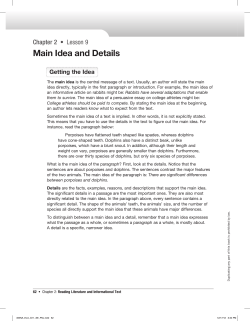 Main Idea and Details