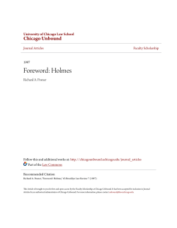 Foreword: Holmes - Chicago Unbound