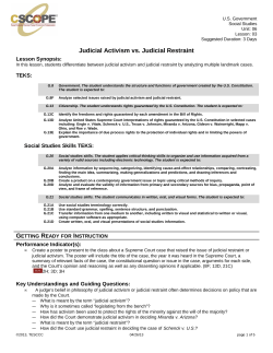 Judicial Activism v Judicial Restraint: How Judicial Philosophies