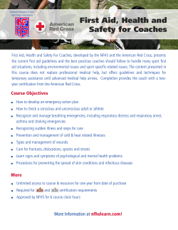 First Aid, Health and Safety for Coaches