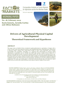 Drivers of Agricultural Physical Capital Development