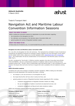 Navigation Act and Maritime Labour Convention Information Sessions