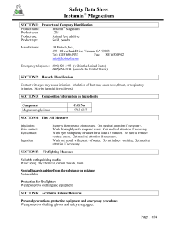 Safety Data Sheet Instamin Magnesium