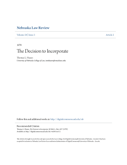 The Decision to Incorporate - DigitalCommons@University of