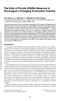The Role of Private Wildlife Reserves in Nicaragua`s Emerging
