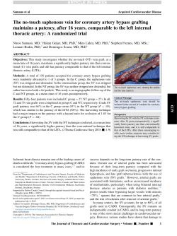 The no-touch saphenous vein for coronary artery bypass grafting
