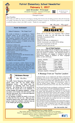 February School Newsletter 2017