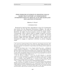 free exercise of speech in shopping malls