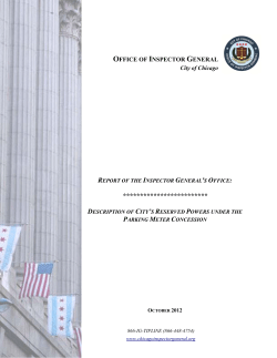 Description of City`s Reserved Powers under the Parking Meter