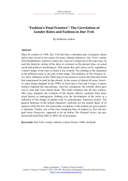 Fashion`s Final Frontier - Culture Unbound