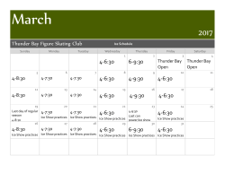 Thunder Bay Figure Skating Club 4-6:30 6-9:30 4-6:30 4-9:30 4