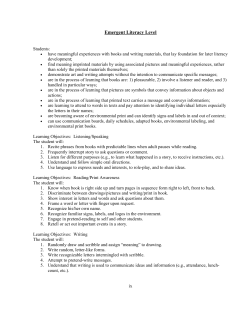 Emergent Listening/Speaking