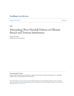 Misreading Oliver Wendell Holmes on Efficient Breach and Tortious