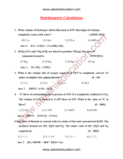 Stoichiometric Calculations