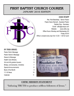 first baptist church courier - First Baptist Church of Cambridge Springs