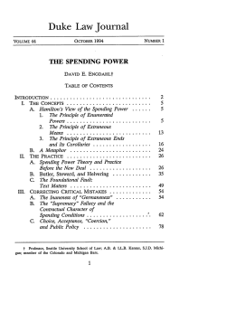 The Spending Power - Duke Law Scholarship Repository