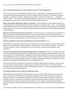 First Amendment and the Meaning of "Free Speech"