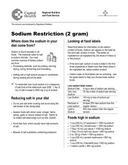 Sodium Restriction (2 gram)