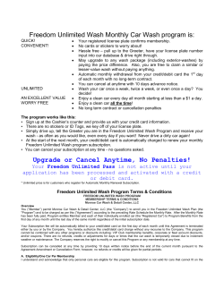 Freedom Unlimited Wash Monthly Car Wash program is: Upgrade or