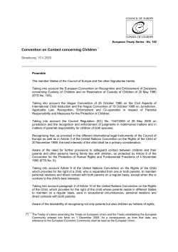 CETS 192 - Convention on Contact concerning Children
