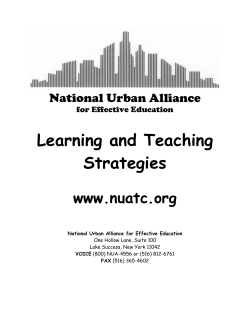 National Urban Alliance (NUA) Learning and Teaching Strategies