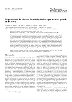 Magnetism of Fe clusters formed by buffer