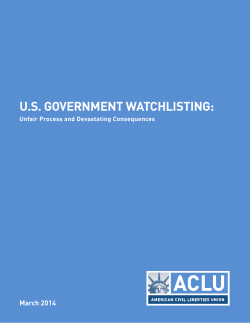 US GovernMent WatchliStinG