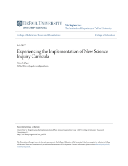 Experiencing the Implementation of New Science Inquiry Curricula