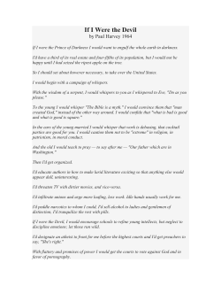 If I Were The Devil - Fair Haven United Methodist Church