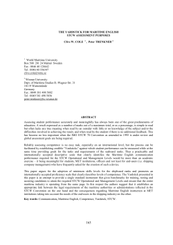 THE YARDSTICK FOR MARITIME ENGLISH STCW ASSESSMENT
