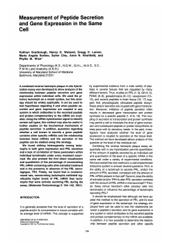 Measurement of Peptide Secretion and Gene Expression in the