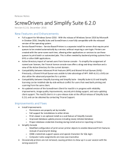 ScrewDrivers and Simplify Suite 6.2.0