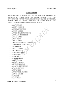 antonyms - BSNl JE free study material