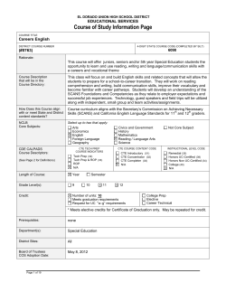Careers English - El Dorado Union High School District