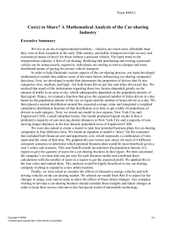 Car(e) to Share? - Society for Industrial and Applied Mathematics