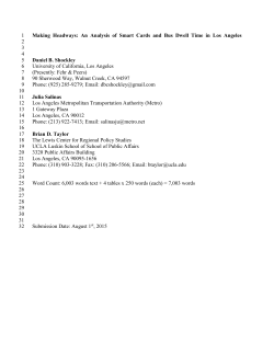 Making Headways: An Analysis of Smart Cards and Bus Dwell Time