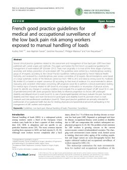 French good practice guidelines for medical and occupational