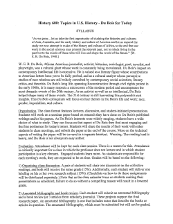 History 600: Topics in U.S. History