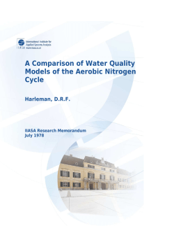 A Comparison of Water Quality Models of the Aerobic Nitrogen Cycle