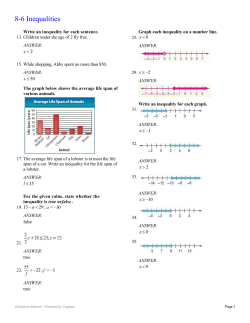 8-6 Inequalities