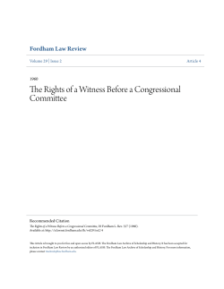 The Rights of a Witness Before a Congressional Committee