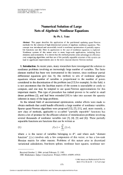 Numerical Solution of Large Sets of Algebraic Nonlinear Equations