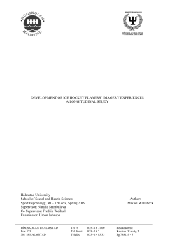 DEVELOPMENT OF ICE HOCKEY PLAYERS` IMAGERY