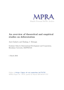 An overview of theoretical and empirical studies on deforestation