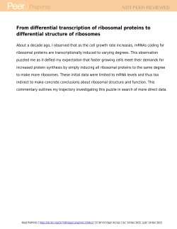 From differential transcription of ribosomal proteins to
