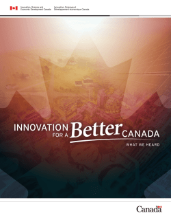 Innovation for a Better Canada - Innovation, Science and Economic