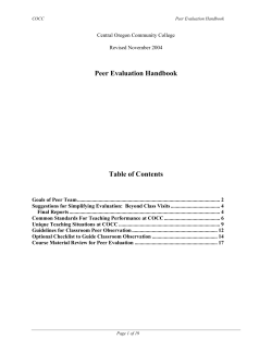 Peer Evaluation Handbook - Central Oregon Community College