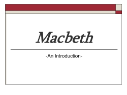 Macbeth Intro - St. Mary`s Secondary School, Nenagh